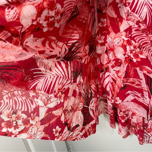 White House Black Market Size 2 Tropical‎ Wave Mesh MIDI Wrap Skirt NWT $120 - Picture 11 of 14